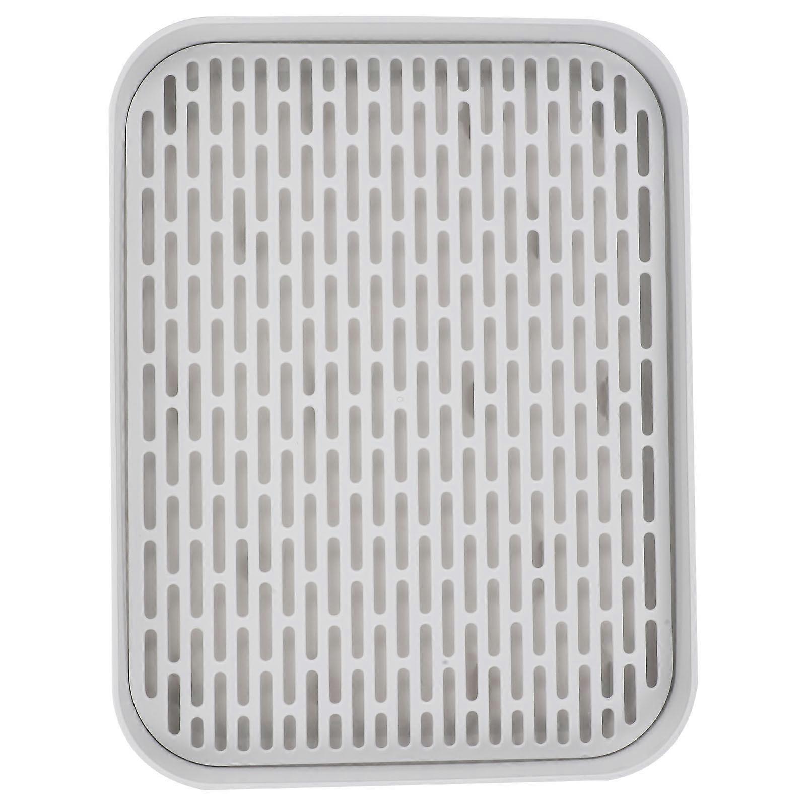 White Plastic Dish Drying Tray for Kitchen Use with Non Slip Surface and Compact Size 7.9 x 5.1 Inches