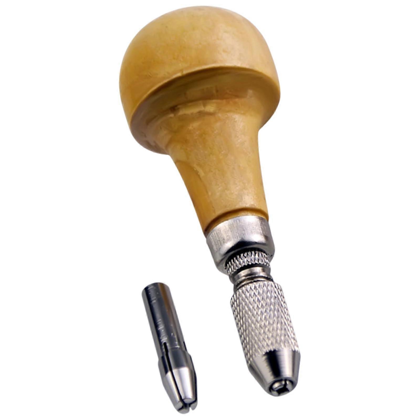Ergonomic Jewelry Tool Wooden Handle Vice Rotary Wire Winding Drill Tool for Comfortable and Efficient DIY Mushrooms