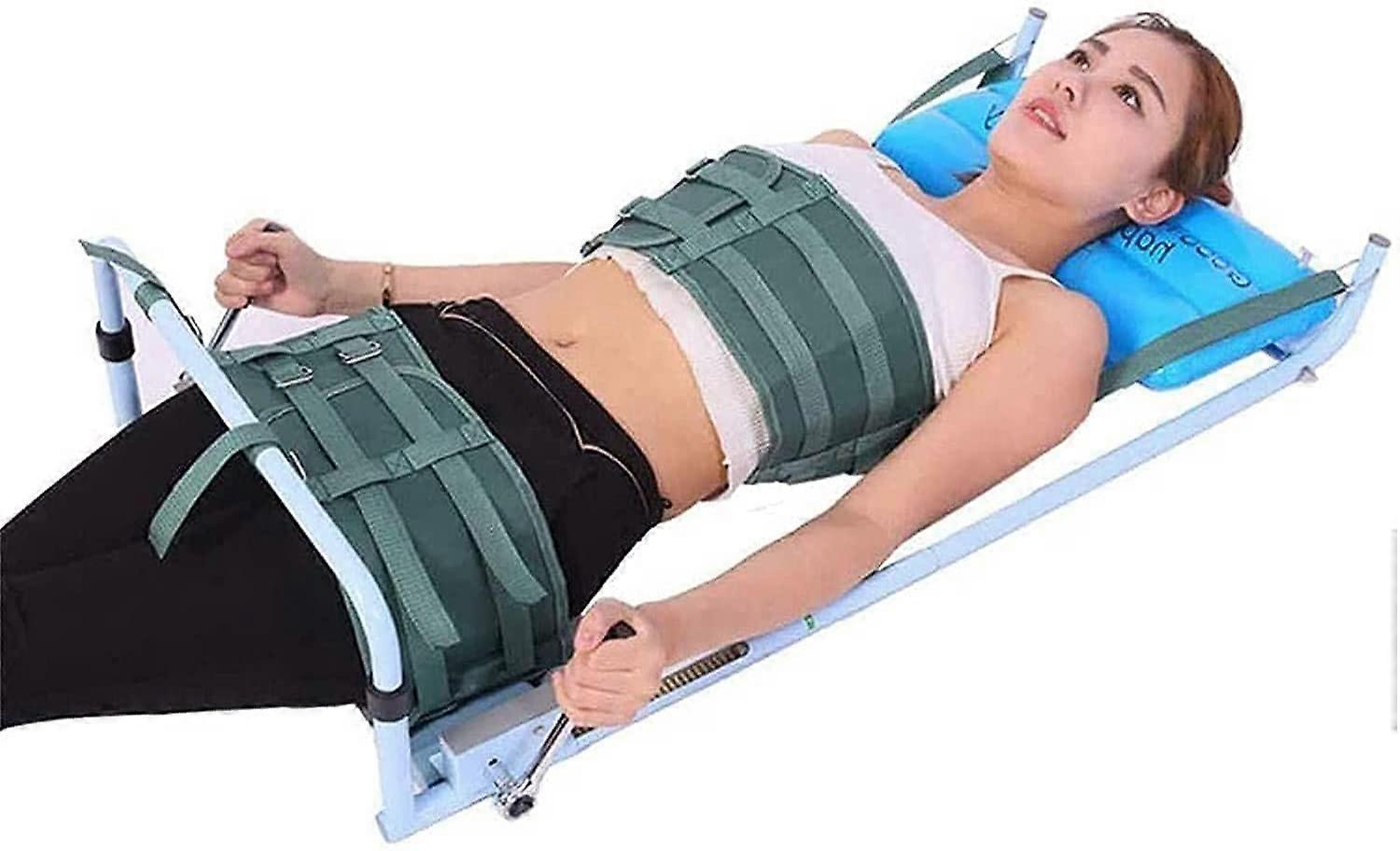 Back Lumbar Traction Device for Bed, Adjustable Spine Posture Corrector for Cervical and Lumbar Pain Relief at Home