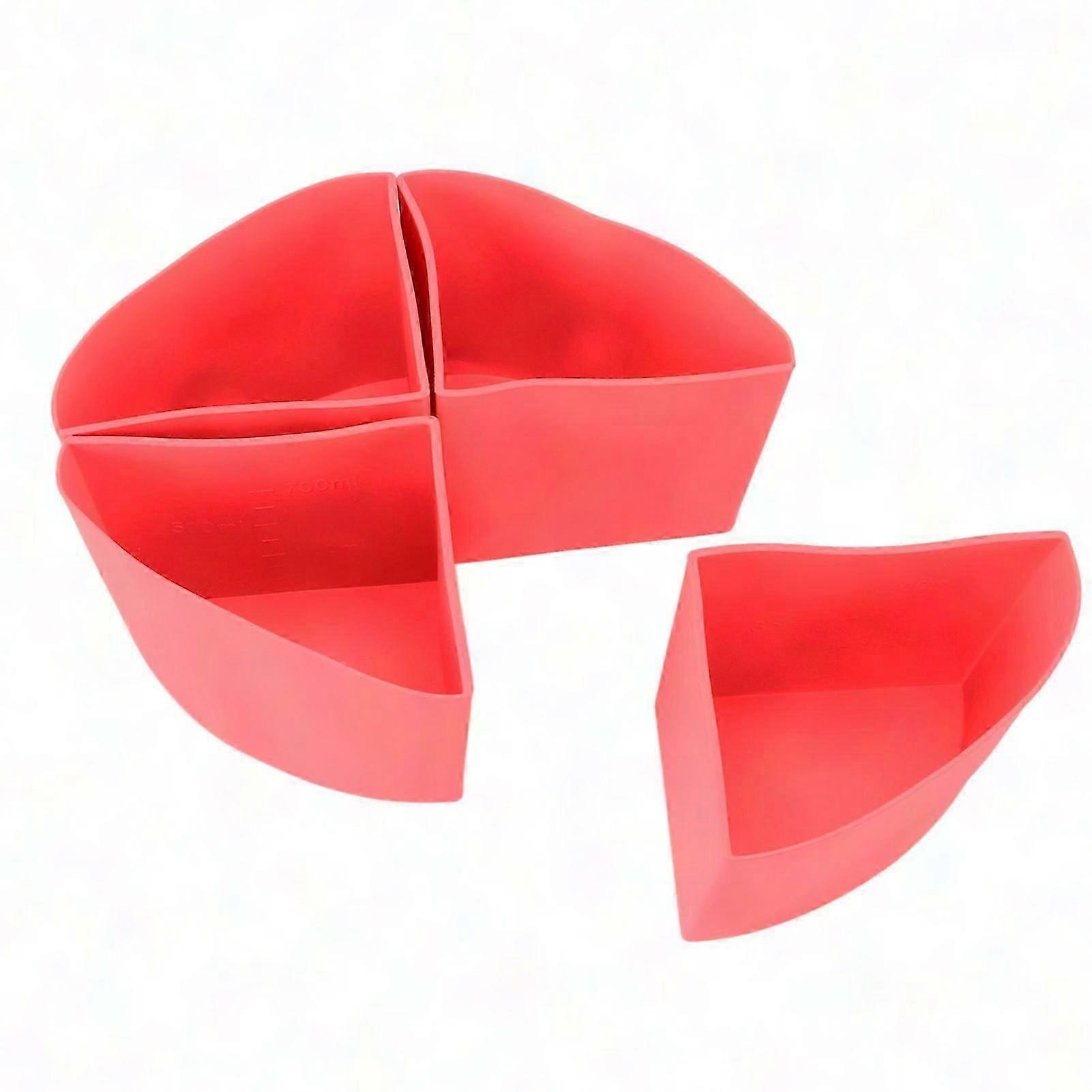 Slow Cooker Divider Liner 4-in-1 Silicone Reusable Leakproof Cooking Liner for 6-Quart Pot Red