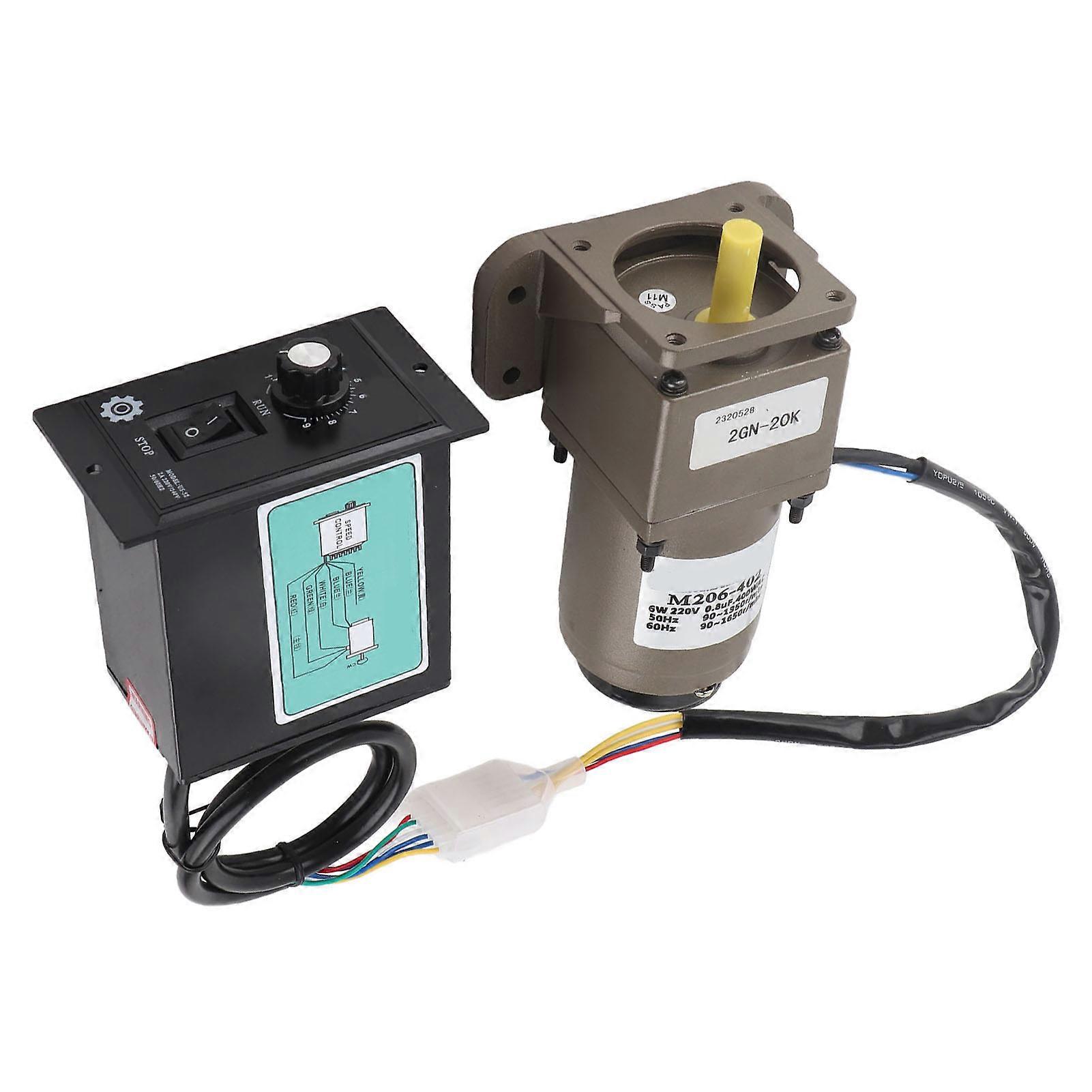 AC 6W Single Phase Asynchronous Gear Motor Deceleration Adjustable Speed (20K)