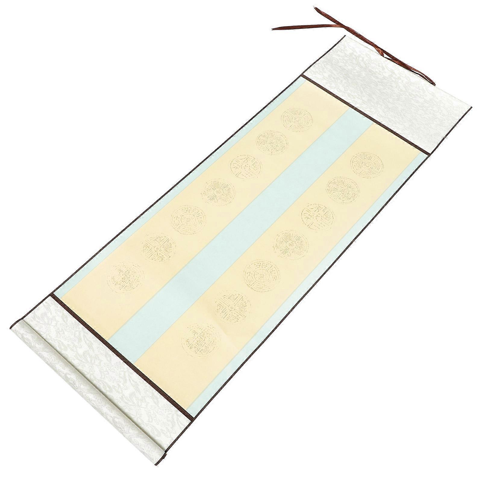 Skyblue Blank Scroll for Calligraphy and Painting Use Made of Chinese Art Paper Practical and Durable 10.5 inches
