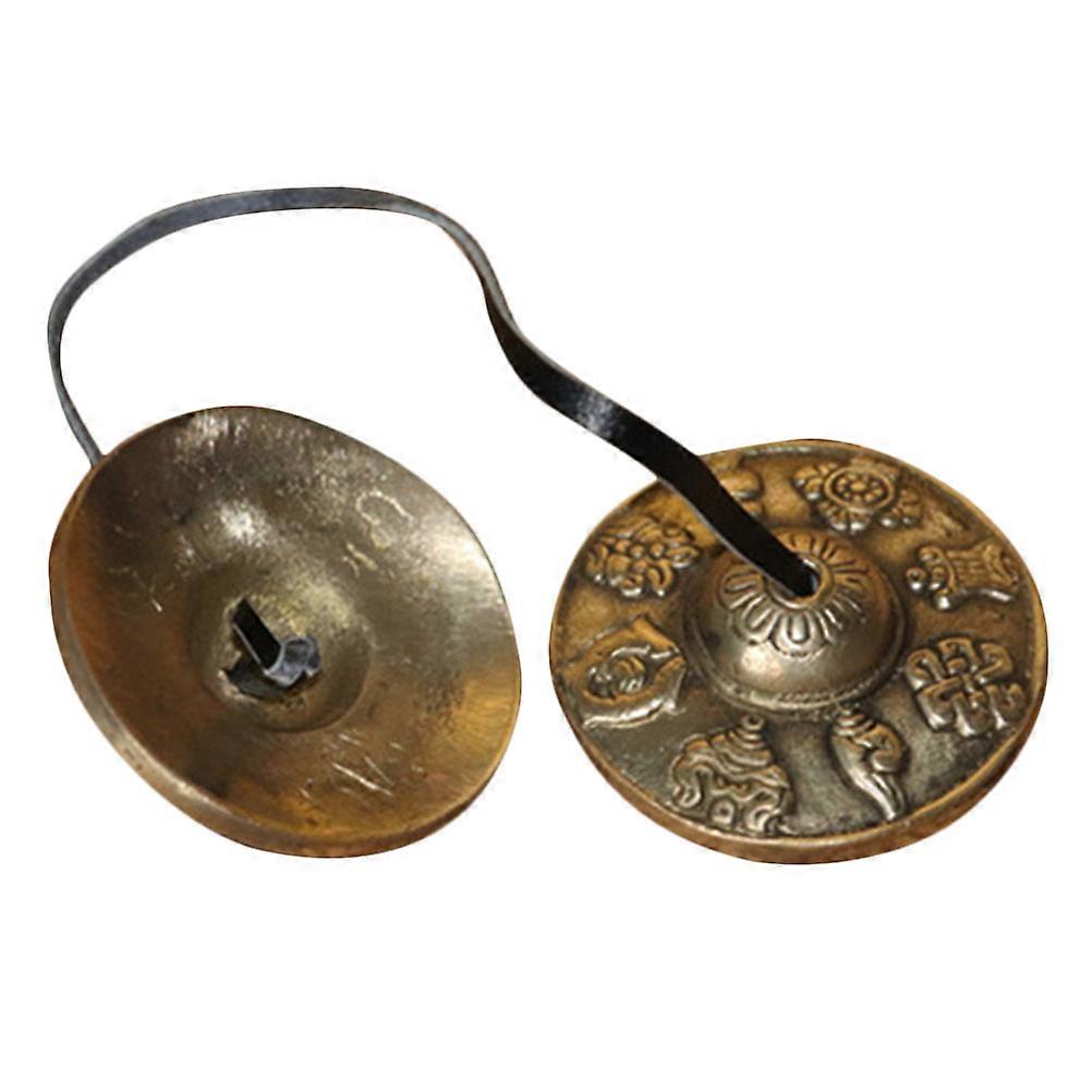 Cymbals Bell 1 Pair Golden Handheld Instrument Perfect For Musicians During Sound And Meditation Activities