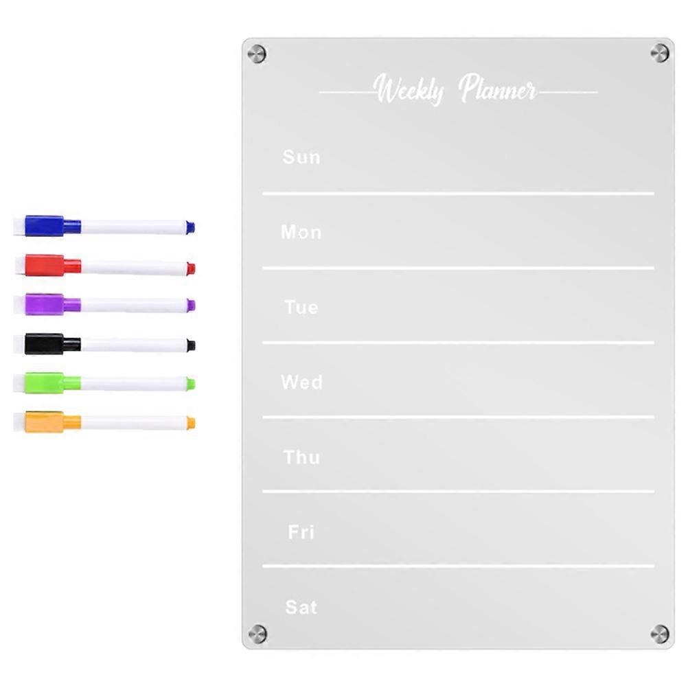 Weekly Planner Magnetic Board For Fridge Suitable For Daily Schedule Planning 42x29.7x1.5cm Featuring Smooth Surface 1 Set