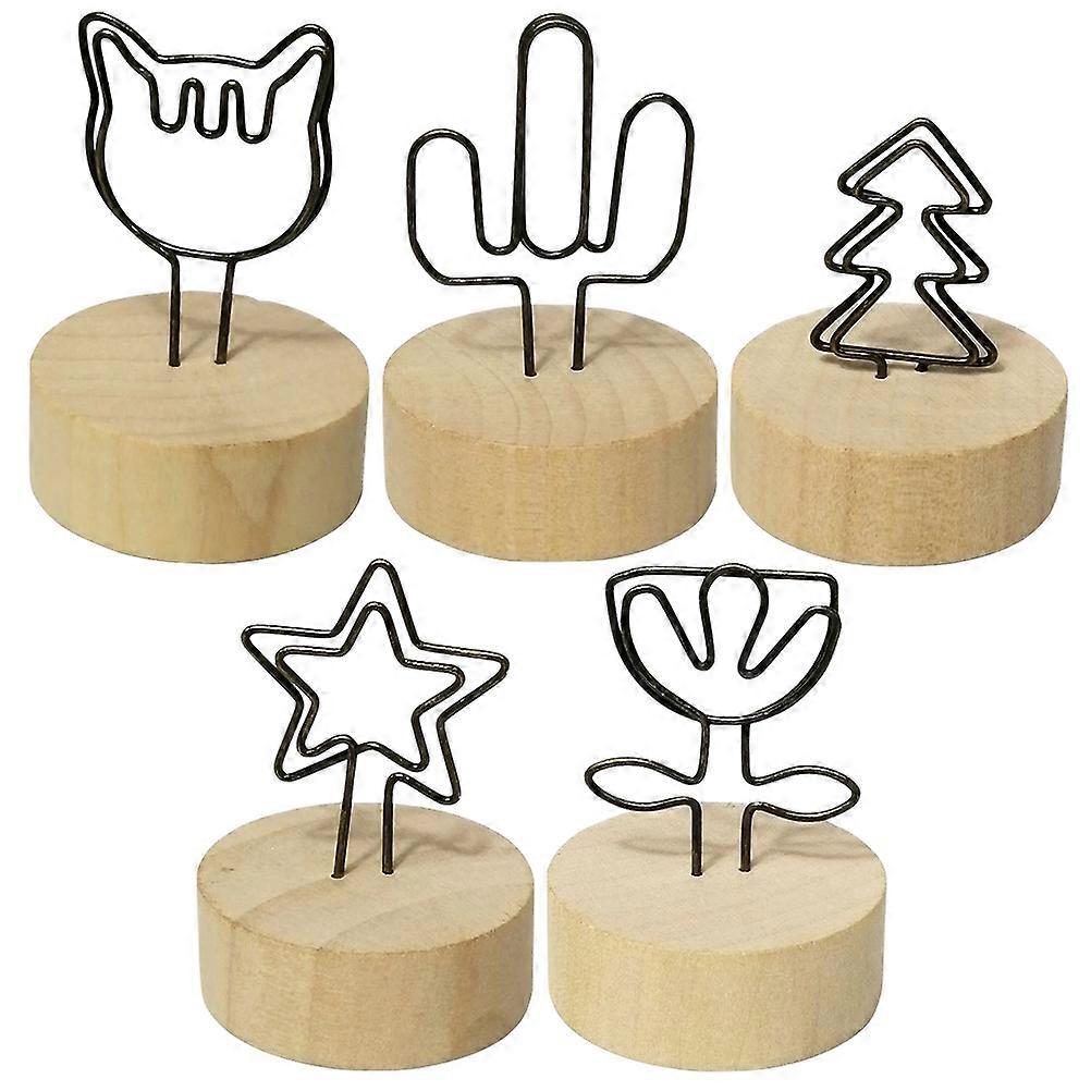 Memo Clip Holders 5Pcs Table Card Display Stands For Home Decor 6x4CM Black Color Ideal For Festivals And Celebrations