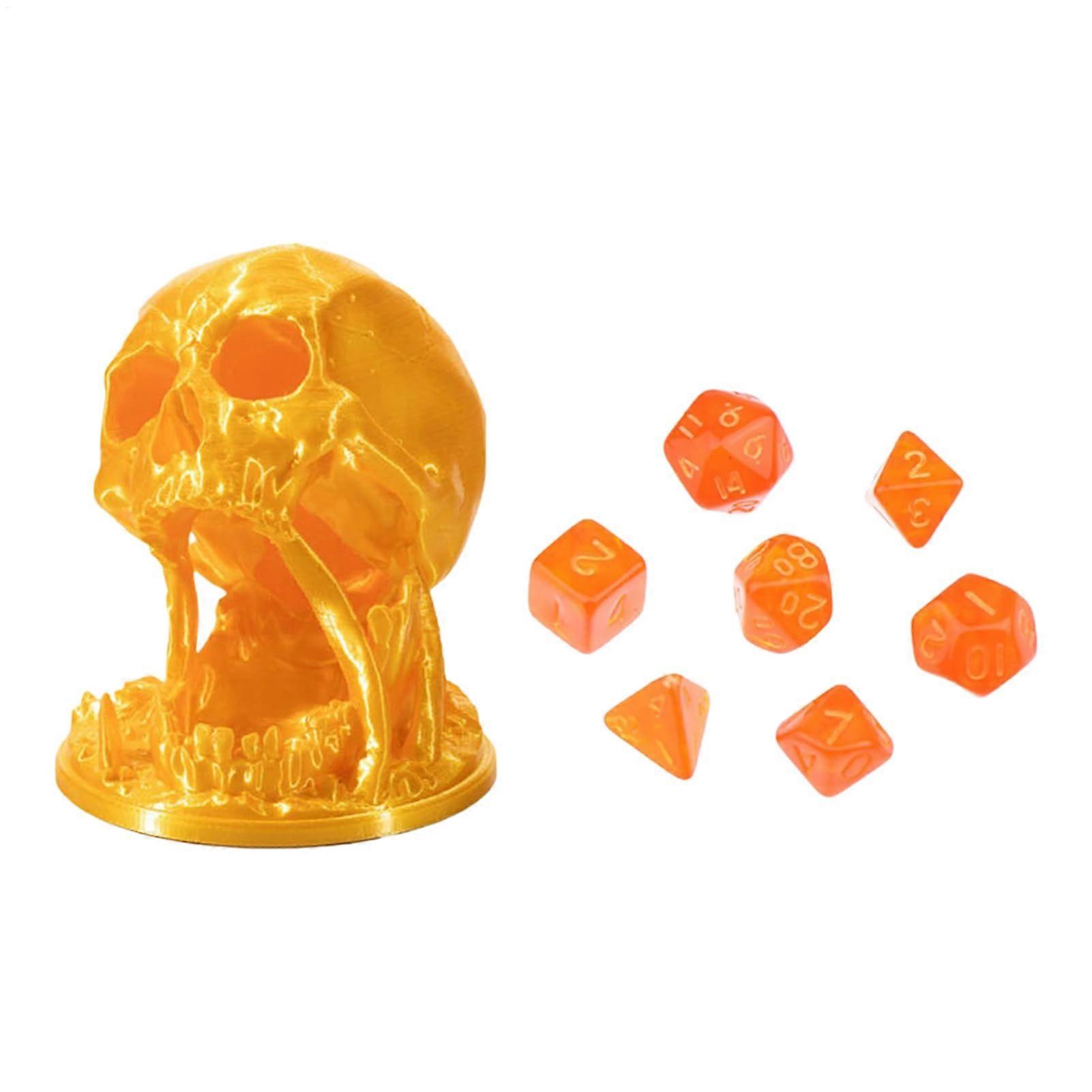 Skull Dice Tower  Dice Rolling Tower  3D Skeleton Cubes Decoration Column, Yellow