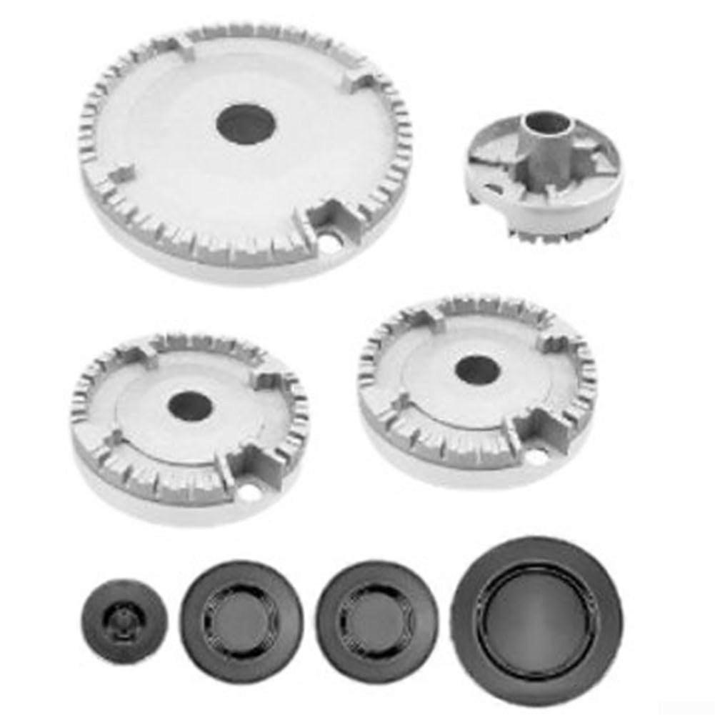 Oven Cooker Hob Gas Burner Crown & Flame Cap Kit Concave Replacement Parts For Gas Stoves, Compatible With Most Models