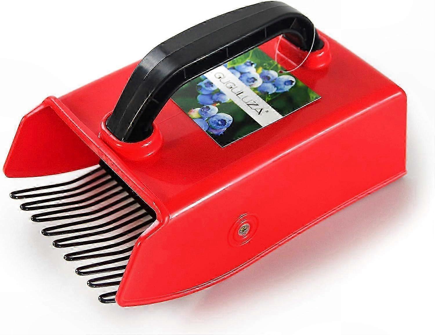 Berry Picker Comb, Metal Dual-Row Design for Blueberries and Blackberries, Durable Hand Tool for Easy Harvesting (Black-Red)