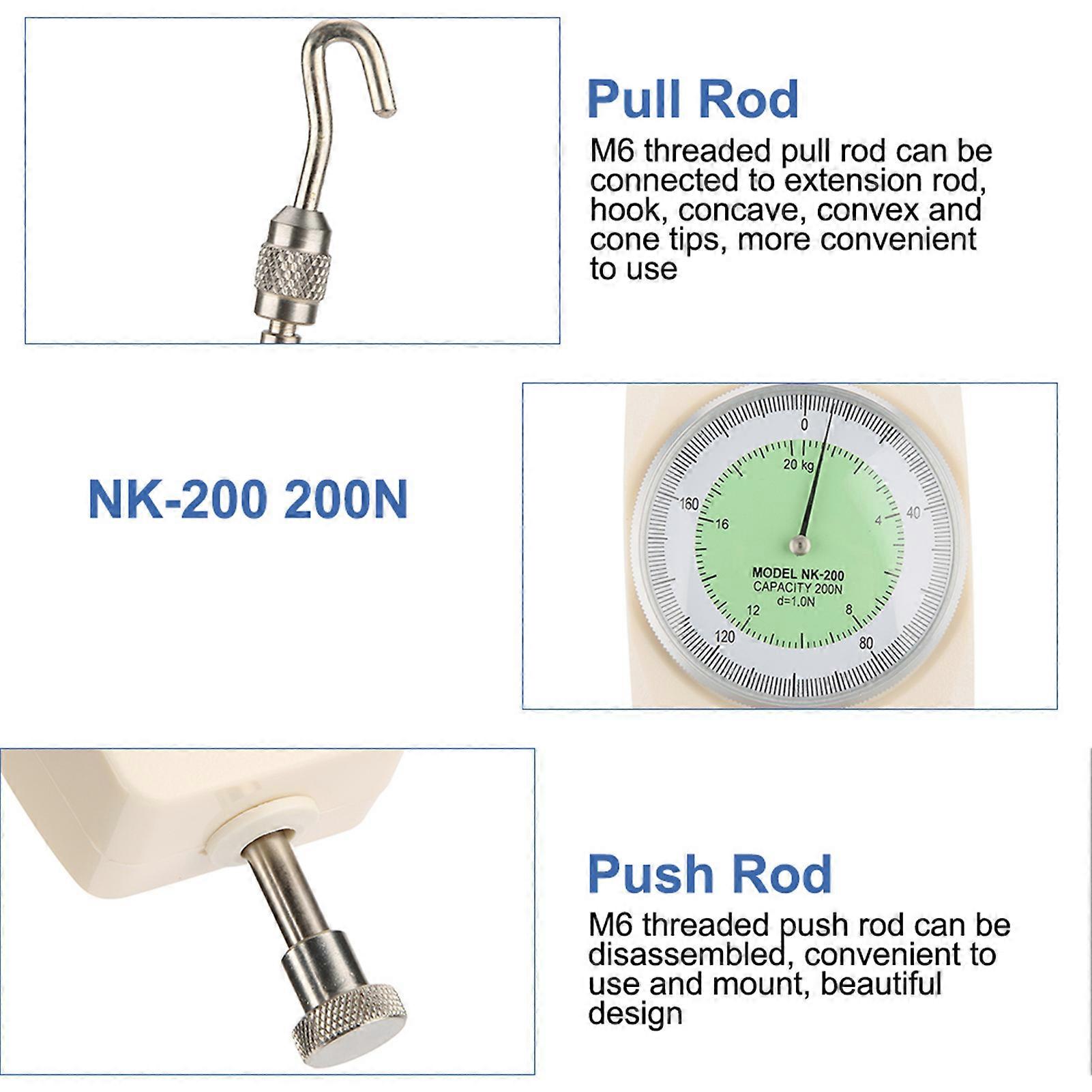 NK-200 200N Analog Push Pull Dynamometer Force Gauge Meter