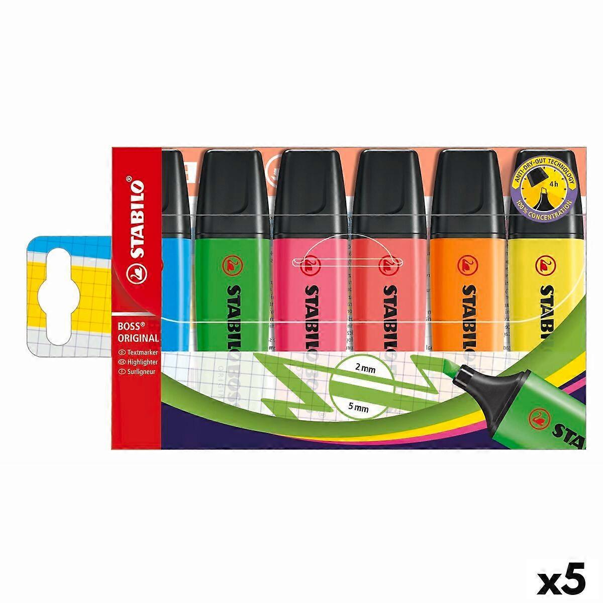 Fluorescent Marker Set Stabilo BOSS ORIGINAL Multicolour 6 Pieces (5 Units)