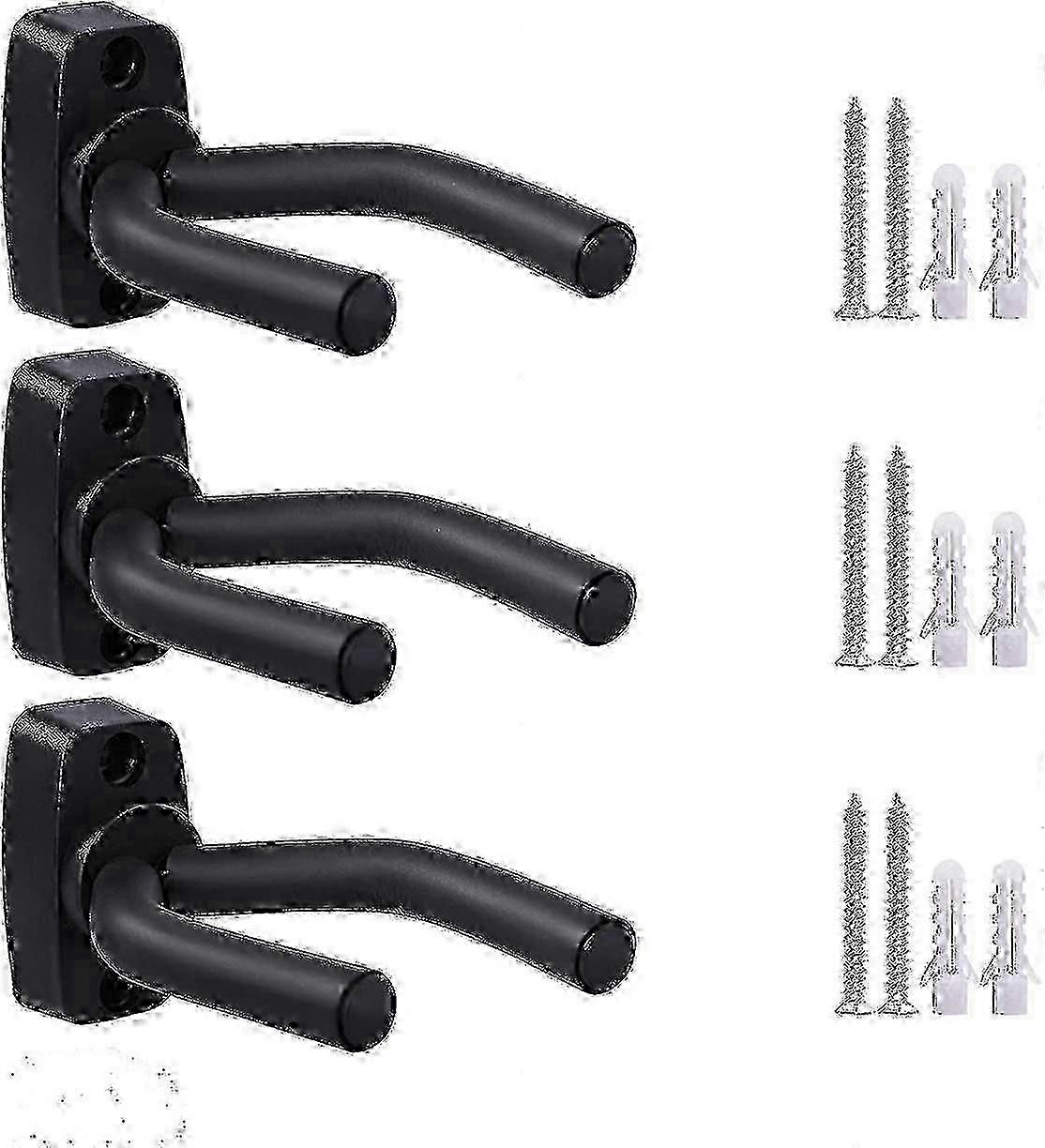 3-Pack Guitar Wall Mount Hangers with Screws for Secure Storage & Display