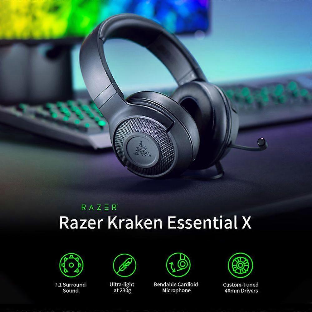 Razer Kraken Essential X Gaming Headset 7.1 Surround Sound Headphone Replacement for PC, Xbox One, PS4, Mobile Device