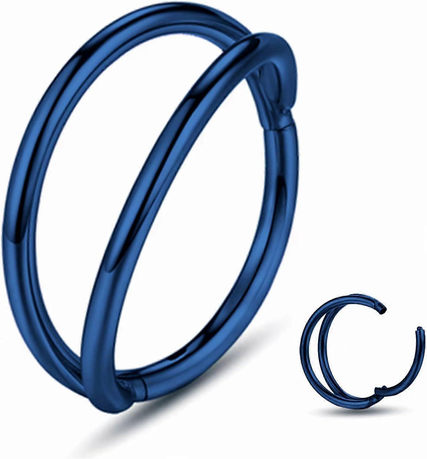 Nose Ring Lip Septum Earring-Clicker: Double/Triple Ring Open Stacked Ring