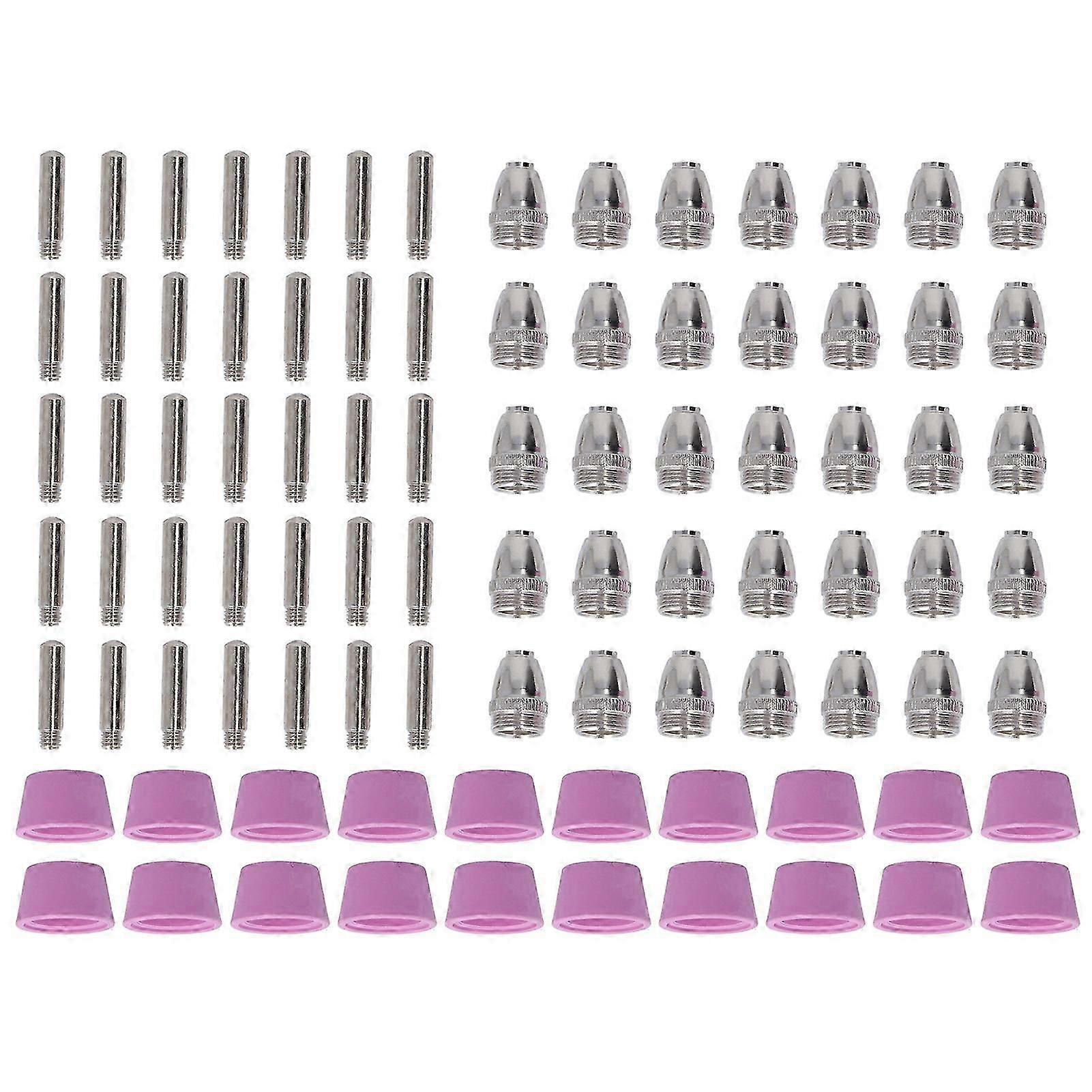 90Pcs Plasma Cutter Torch Consumables Kit Electrode Nozzles Cups Copper Ceramic Replacement