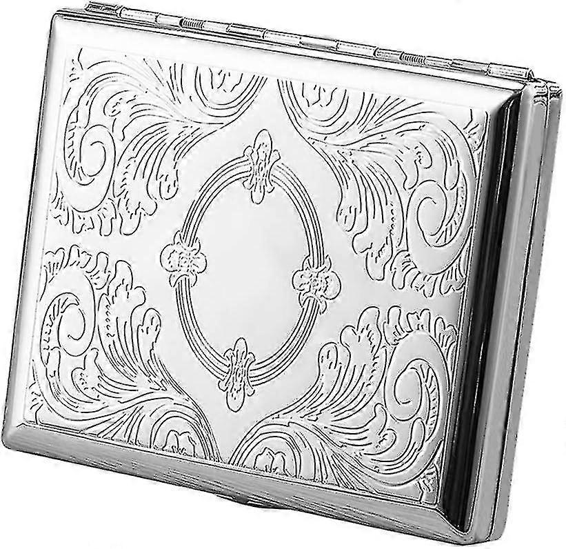 Metal cigarette case for 20 cigarettes 84mm silver elegant gift box