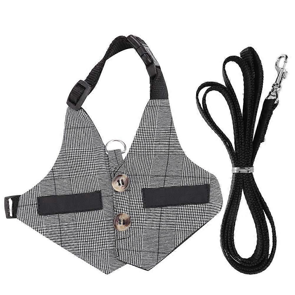 Soft Rabbit Breathable Harness with Leash Gentlemanly Style (S)
