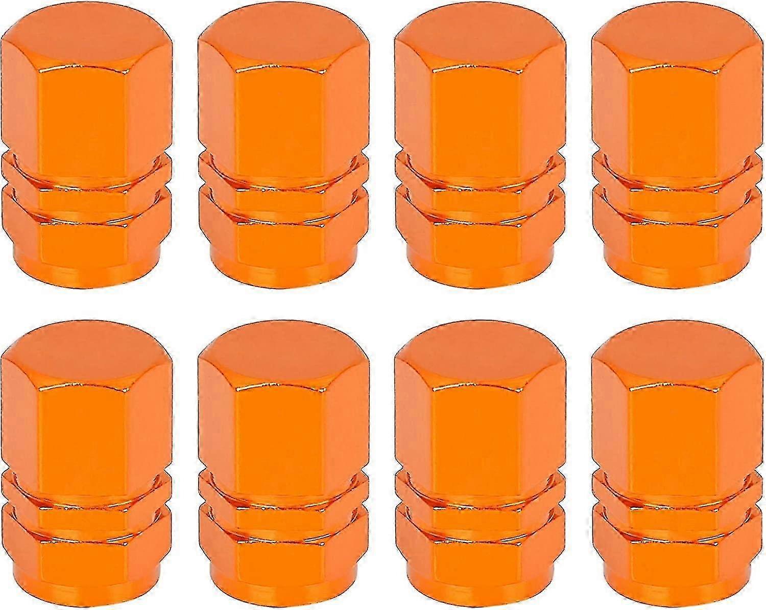Hexagon Style Wheel Tyre Valve Stem Caps (40pcs, Orange)