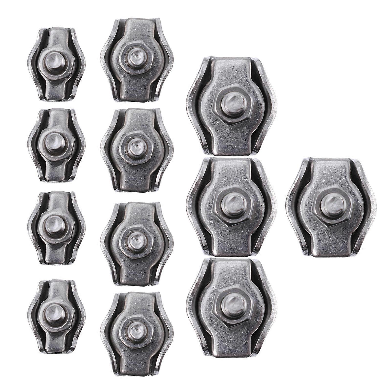 Stainless Steel Single Card Clips for Rope Connection and Decoration Silver 12pcs