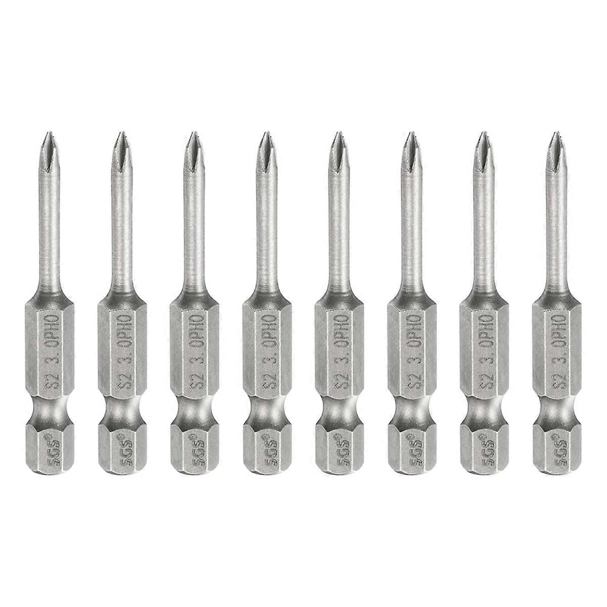 8pcs PH0 Screwdriver Bit 1/4inch Hex Shank