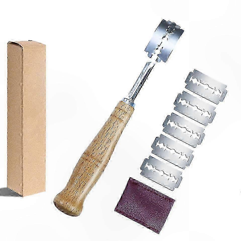 Bread Razor Tool with 10 Blades, Dough Scratcher and Blade Holder for Bakery Use