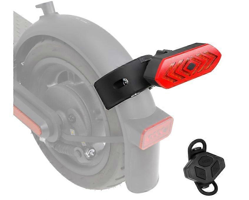 Bike Scooter Tail Light with Turn Signals Wireless Remote Control Bicycle Rear Light Back USB Rechargeable Ultra Bright Safety Warning(Black)