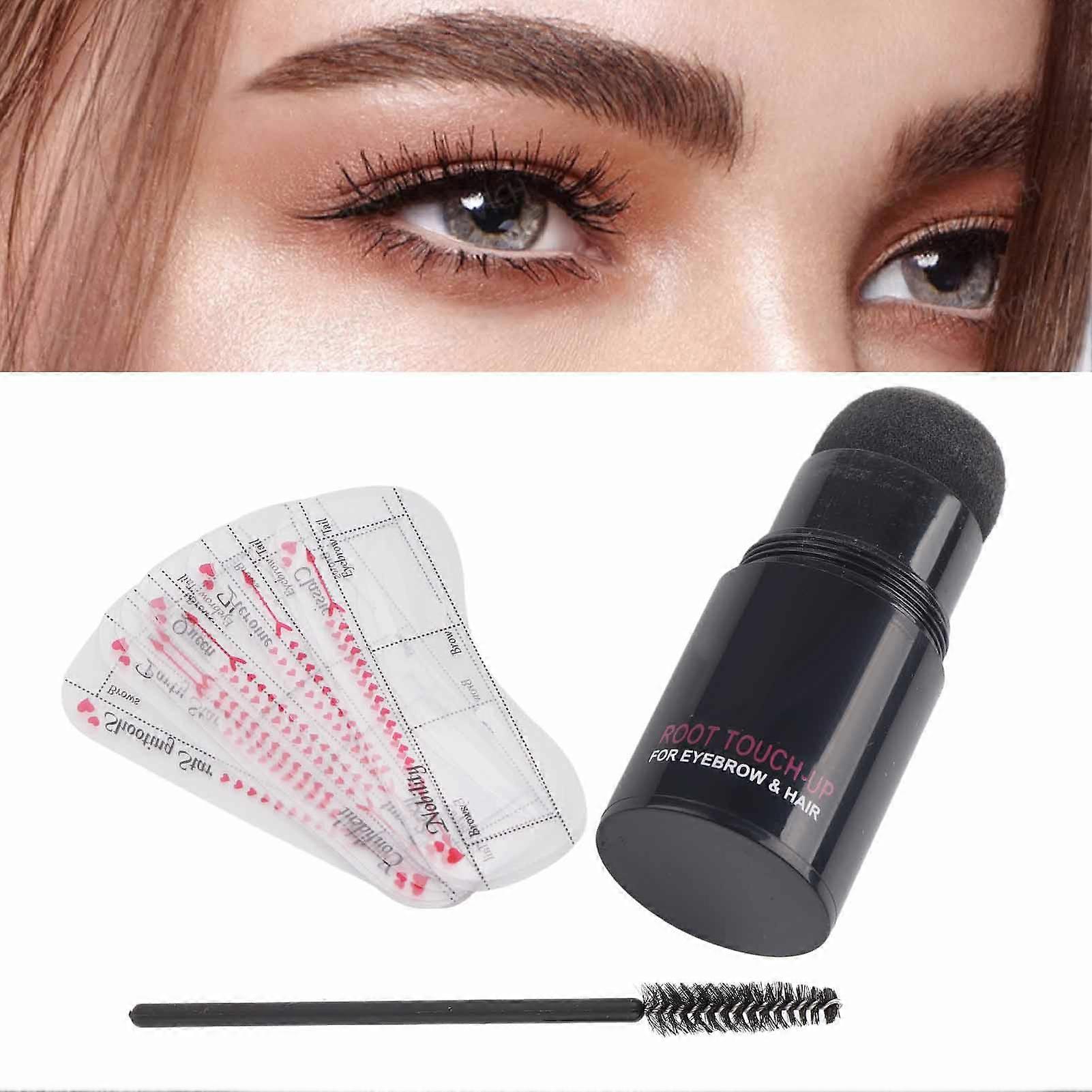 Eyebrow Stamp Stencil Kit with 10 Reusable Grey Powder Sticks