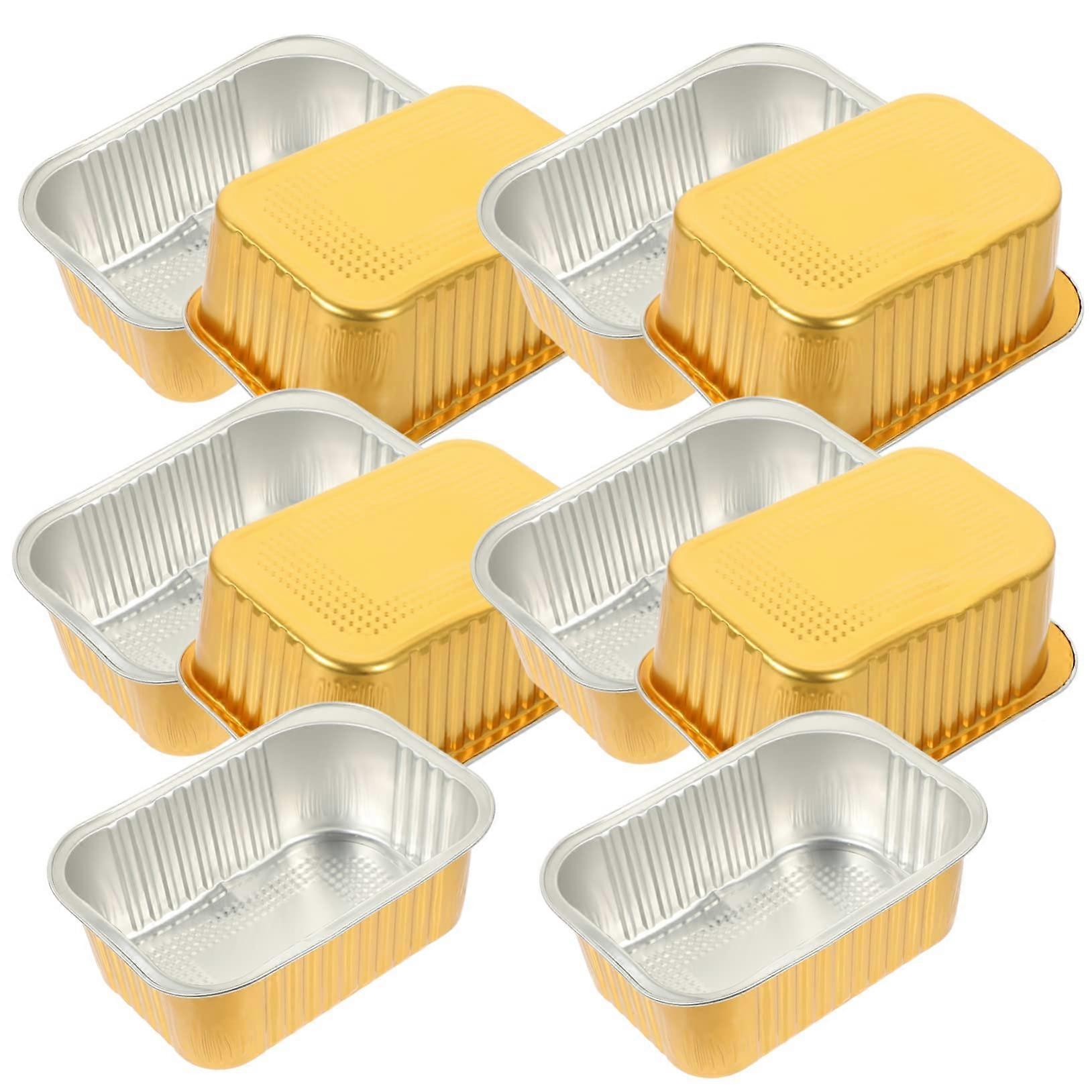 Aluminum Foil Cake Containers 10-Piece Stackable Baking Boxes For Camping Grilling High-Temp Resistant Food Storage