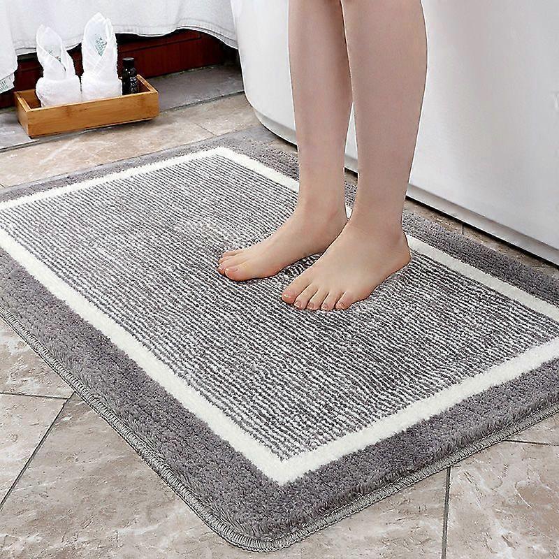 Macaron 40x60cm Non-Slip Bath Mat, Machine Washable Absorbent Shower Mat, Soft