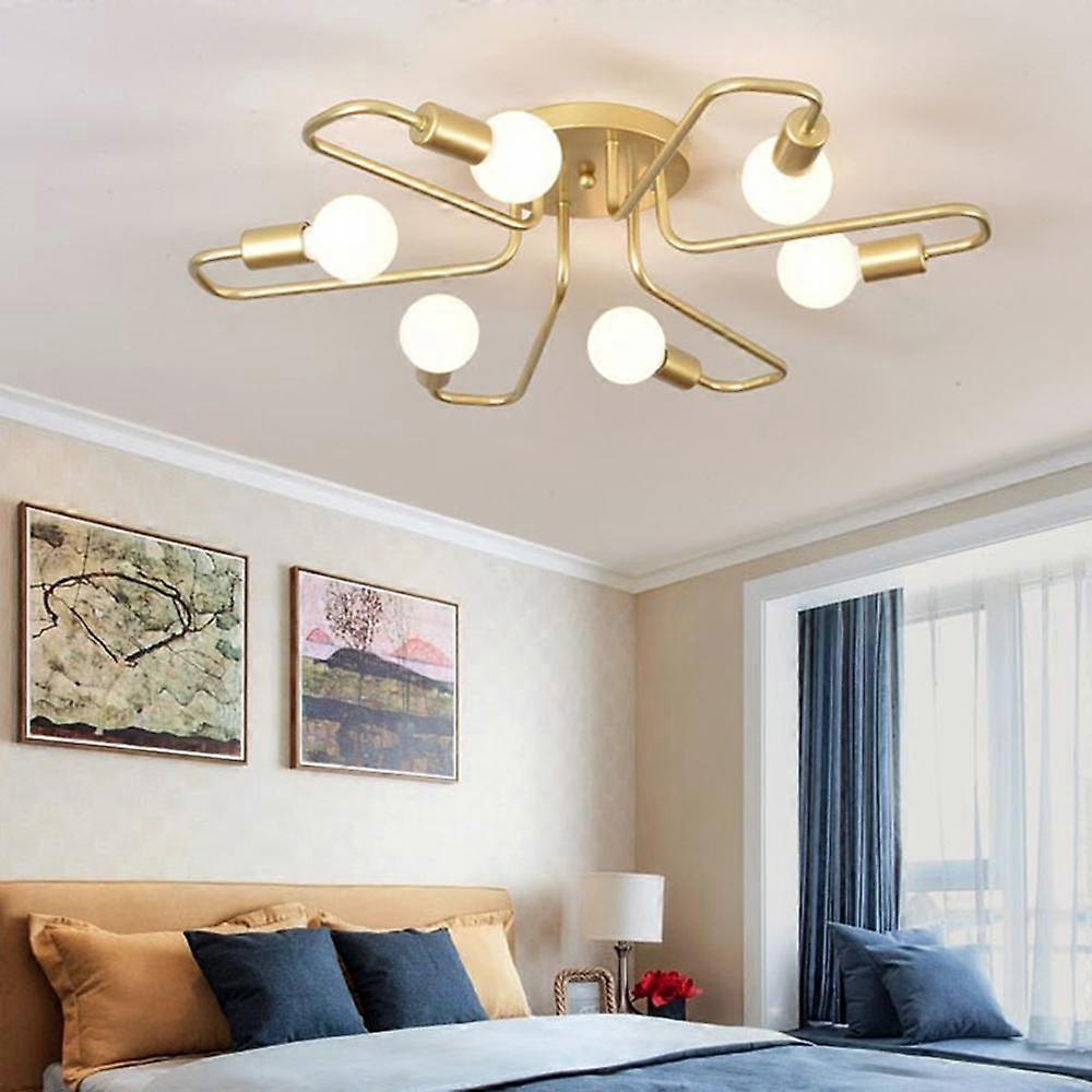 72CM Elbow Ceiling Light 220VLED E27 6 Heads Gold
