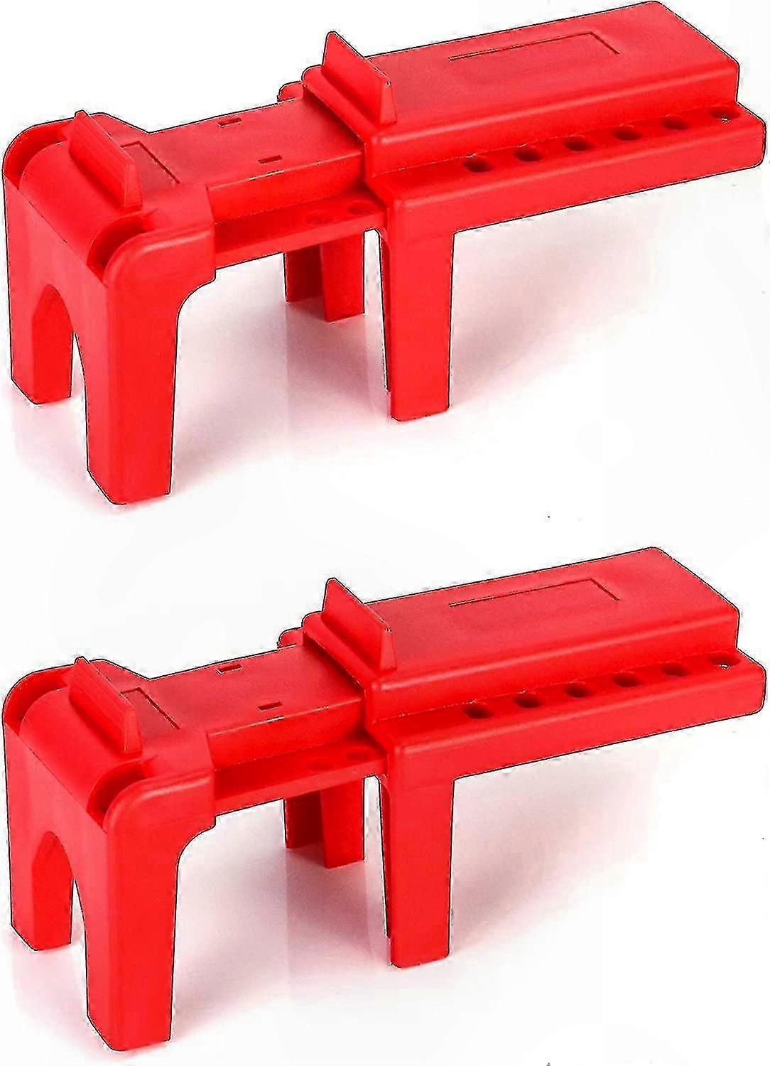 2-Pack Ball Valve Lockout Devices, 1/2" to 2-1/2" Diameter, Safety Red and Blue Locking Mechanism for Secure Equipment Isolation