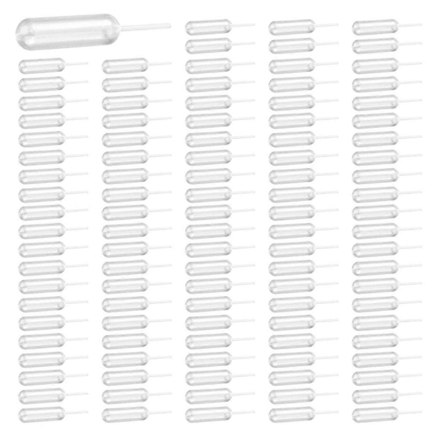 100 Adet 4 Ml Plastik Tek Kullanımlık Sıkılabilir Transfer Yağları Pipetleri Damlalık