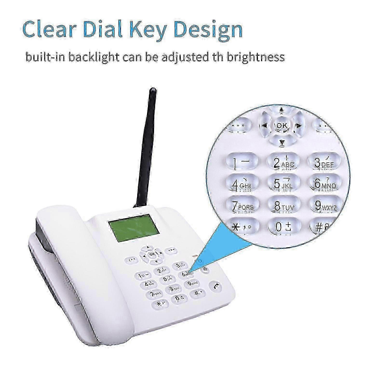 High Quality Fixed Wireless Phone 4G Desk Phone Support Gsm 85090018001900Mhz Sim Card Cordless Telephone With Antenna Radio Clock