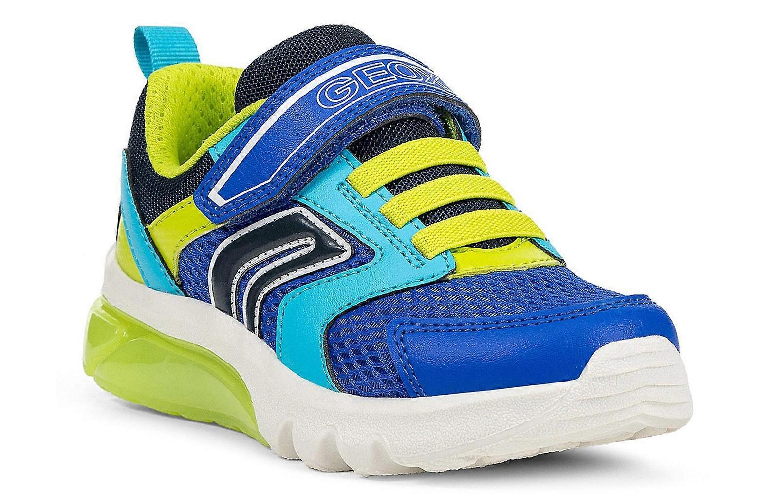 Geox Ciberdron Light-Up Trainers Royal/Lime