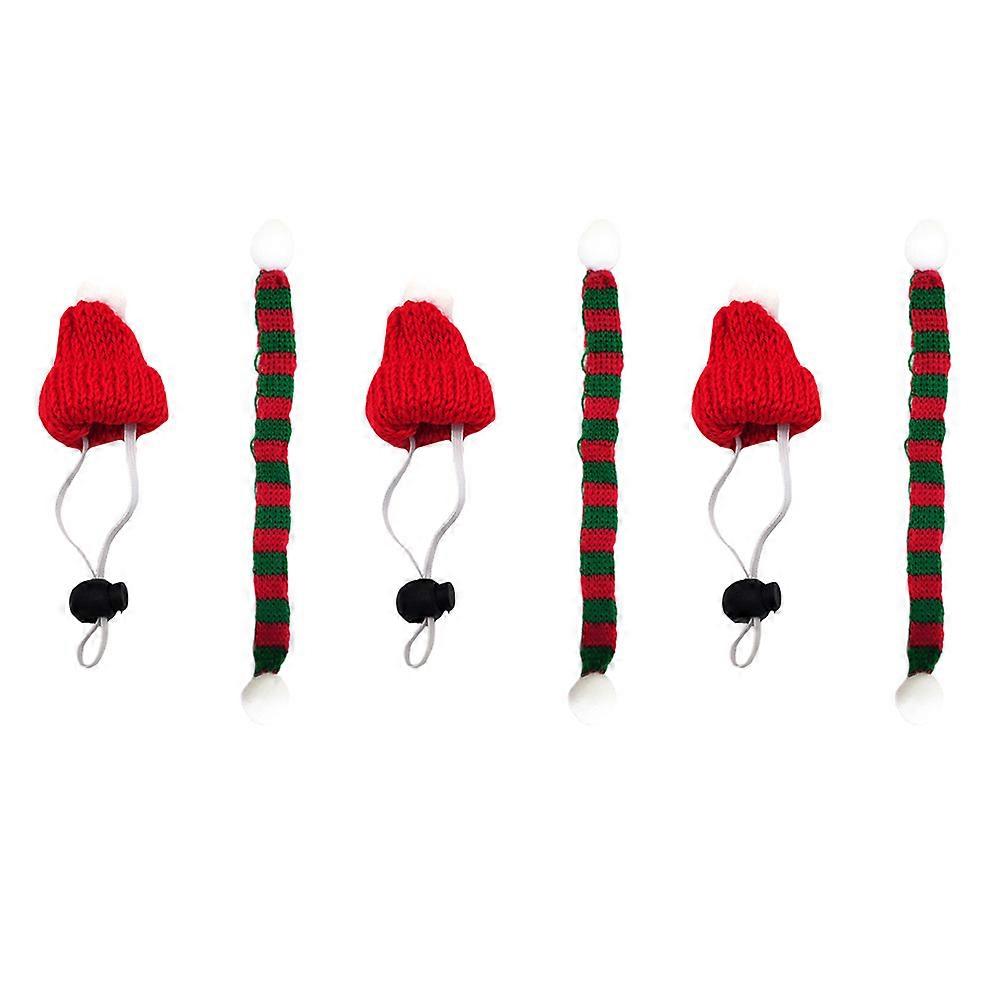 Christmas Pet Costume Dog Christmas Hats and Scarfs for Decor 6Pcs