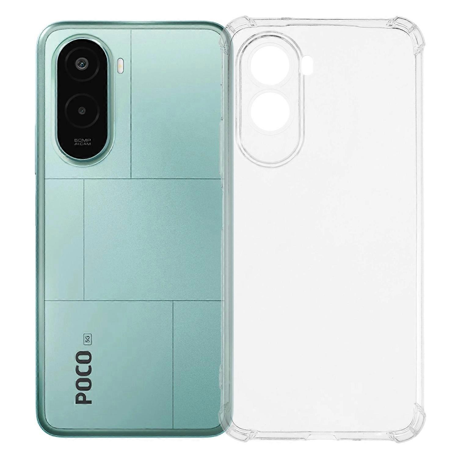 For Xiaomi Poco M7 4G (169mm) Case Reinforced Four Corner Anti-Drop Clear TPU Phone Cover