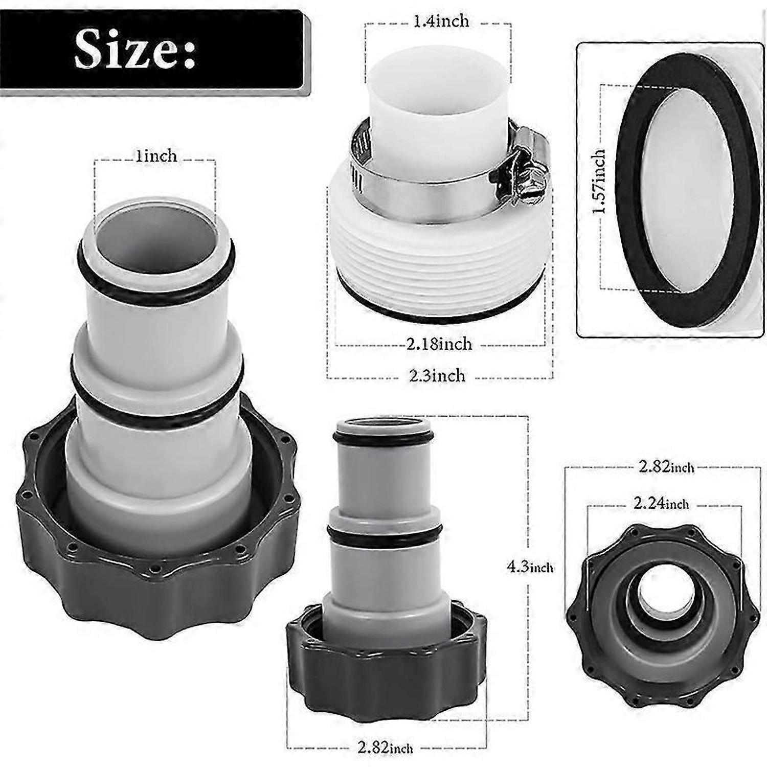 4Pcs Hose Adapter A with Collar for Threaded Connection Pumps for Plunger Valve Drain Adapter