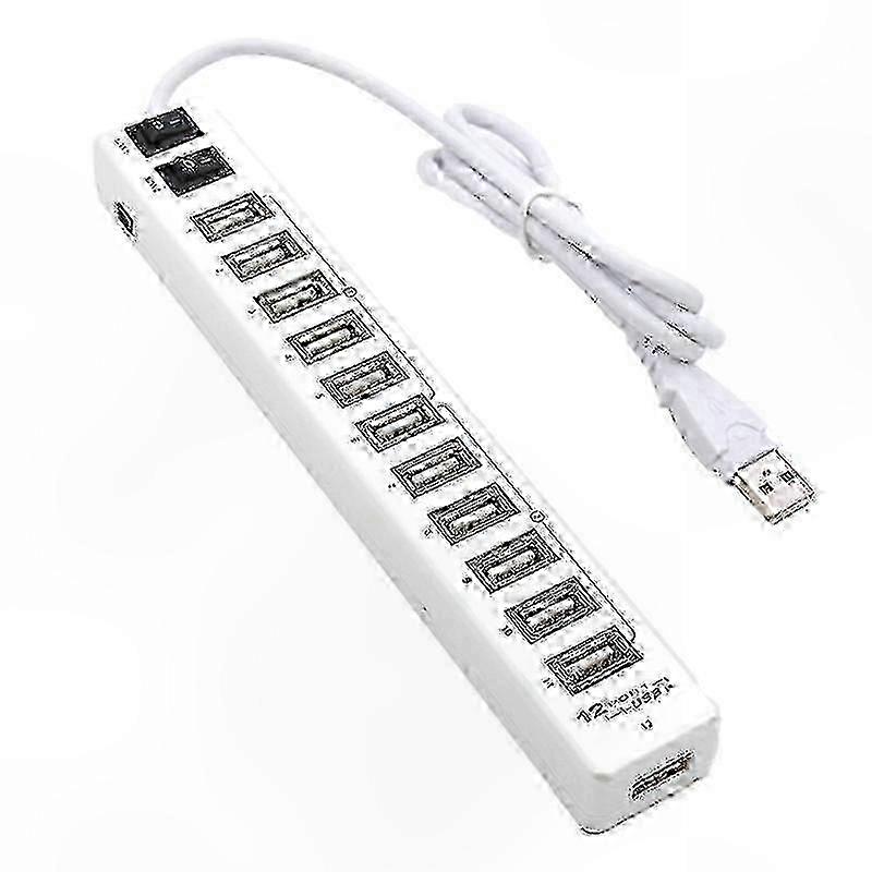 USB Hub 13 Port White Plastic Supports USB2.0/1.1 Devices