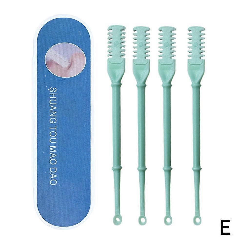 4-Piece Manual Nose Hair Trimmer and Ear Pick Set with Double-Headed Safe Round Tip Design for Portable Personal Grooming