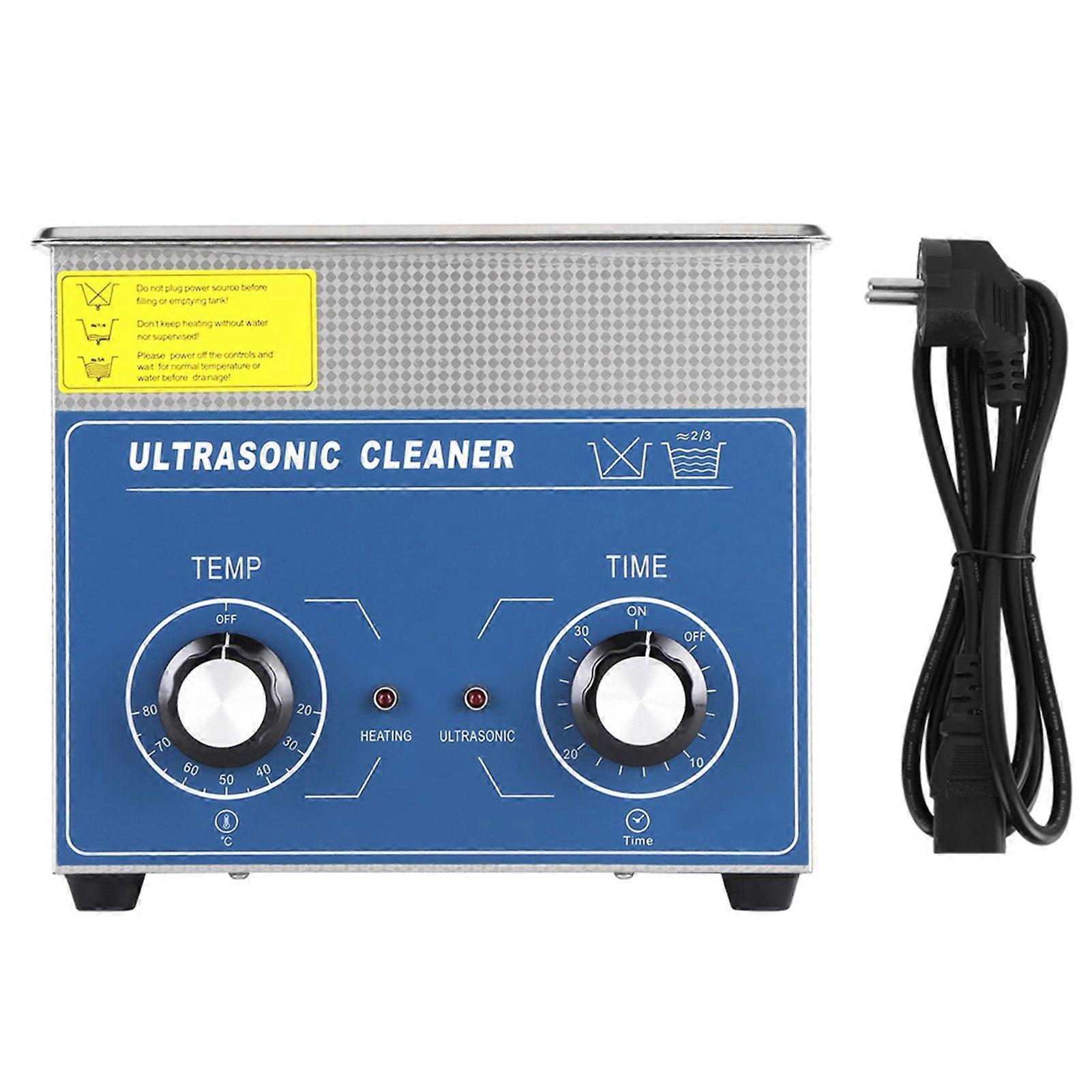 1pc Stainless Steel Ultrasonic Cleaner Heated Cleaning Tank Machine with Basket (3L)
