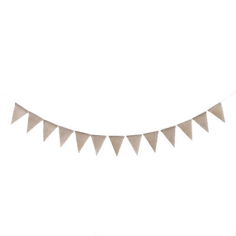 2 PCS Burlap Birthday Flags Burlap Triangle Flag Burlap Triangle Flag