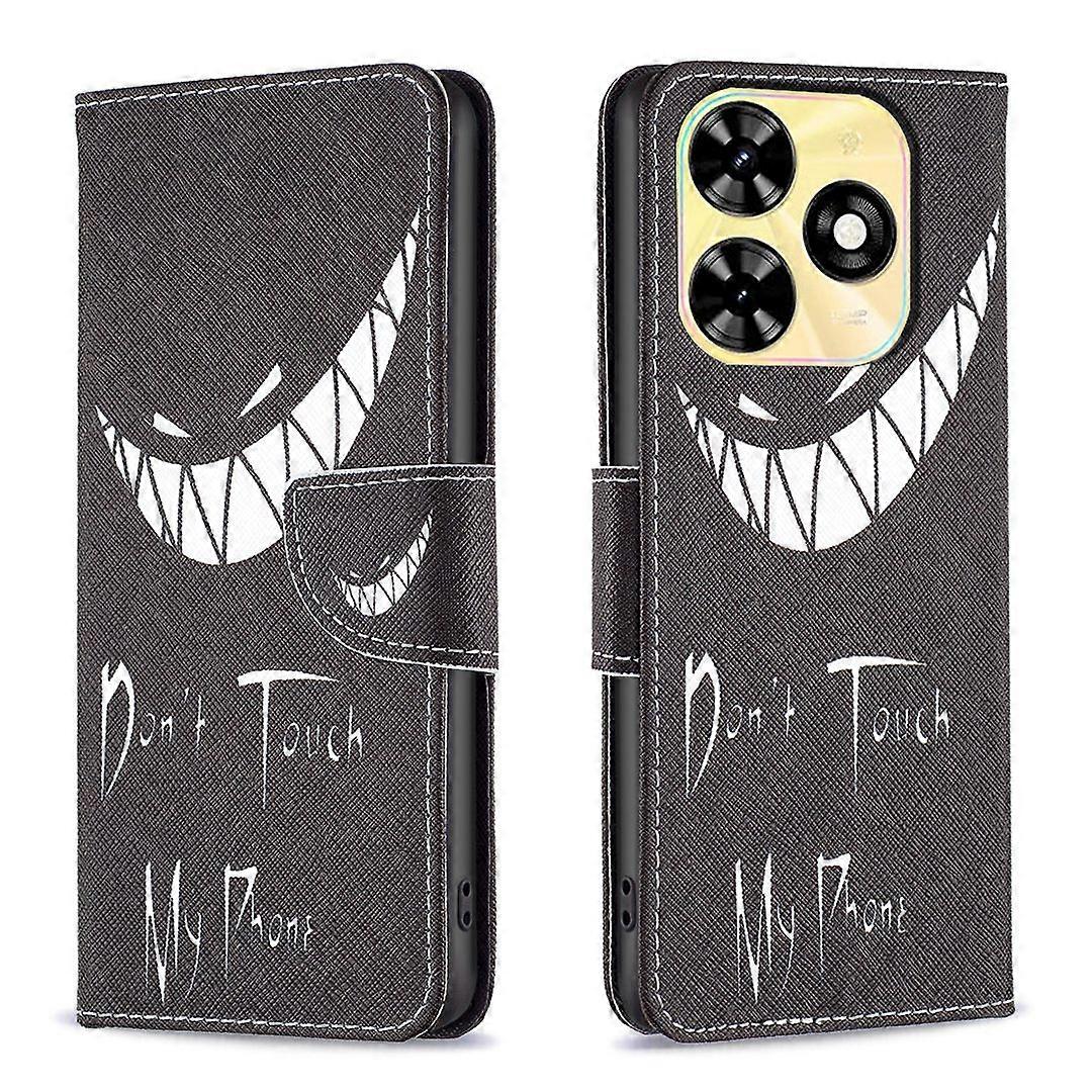 Leather Pattern Flip Phone Case For Tecno Spark Go 2024 4G/ Spark 20C, Wallet Cover