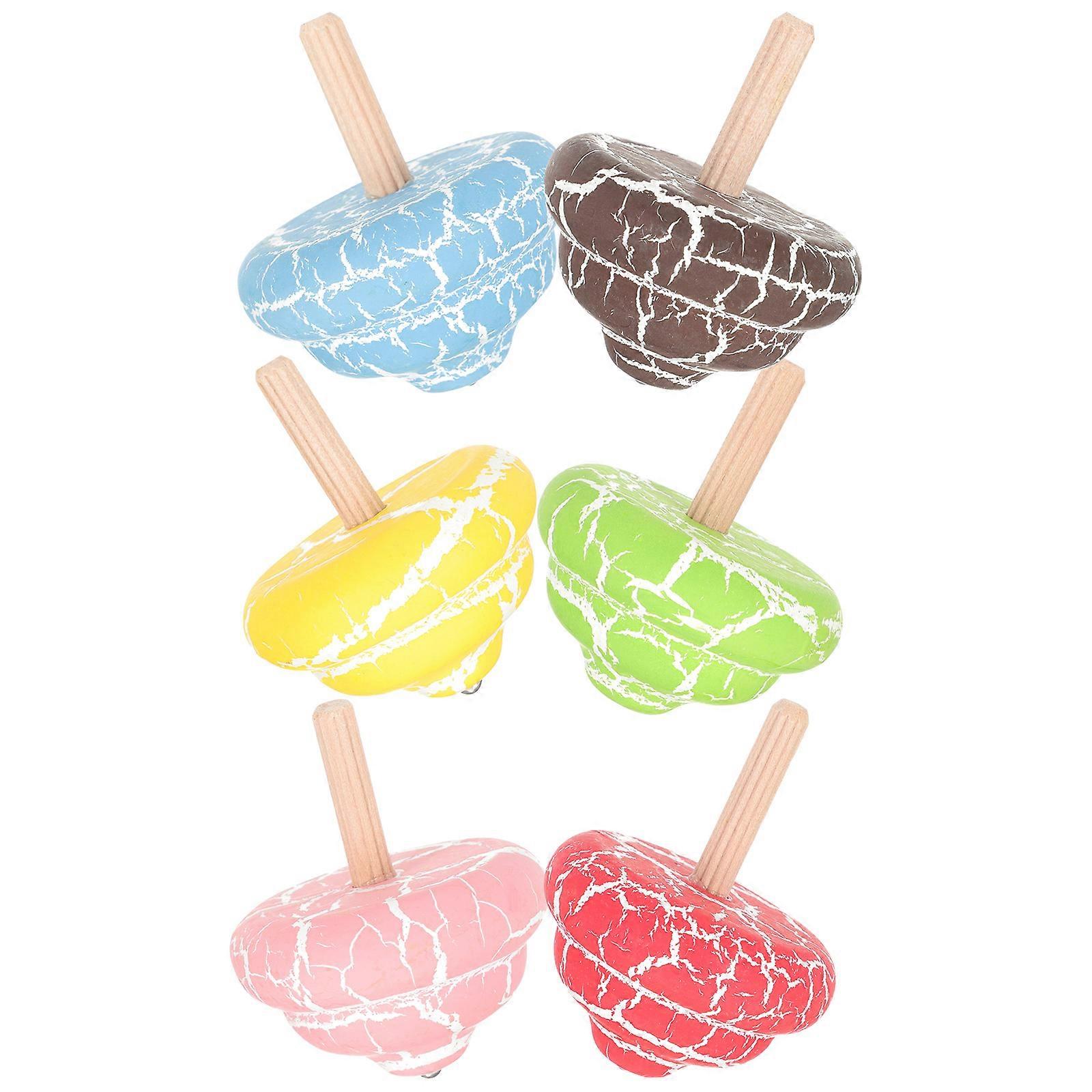 Rotating Gyroscopes Toy Kids Wood Gyro Toy for 18Pcs Tops