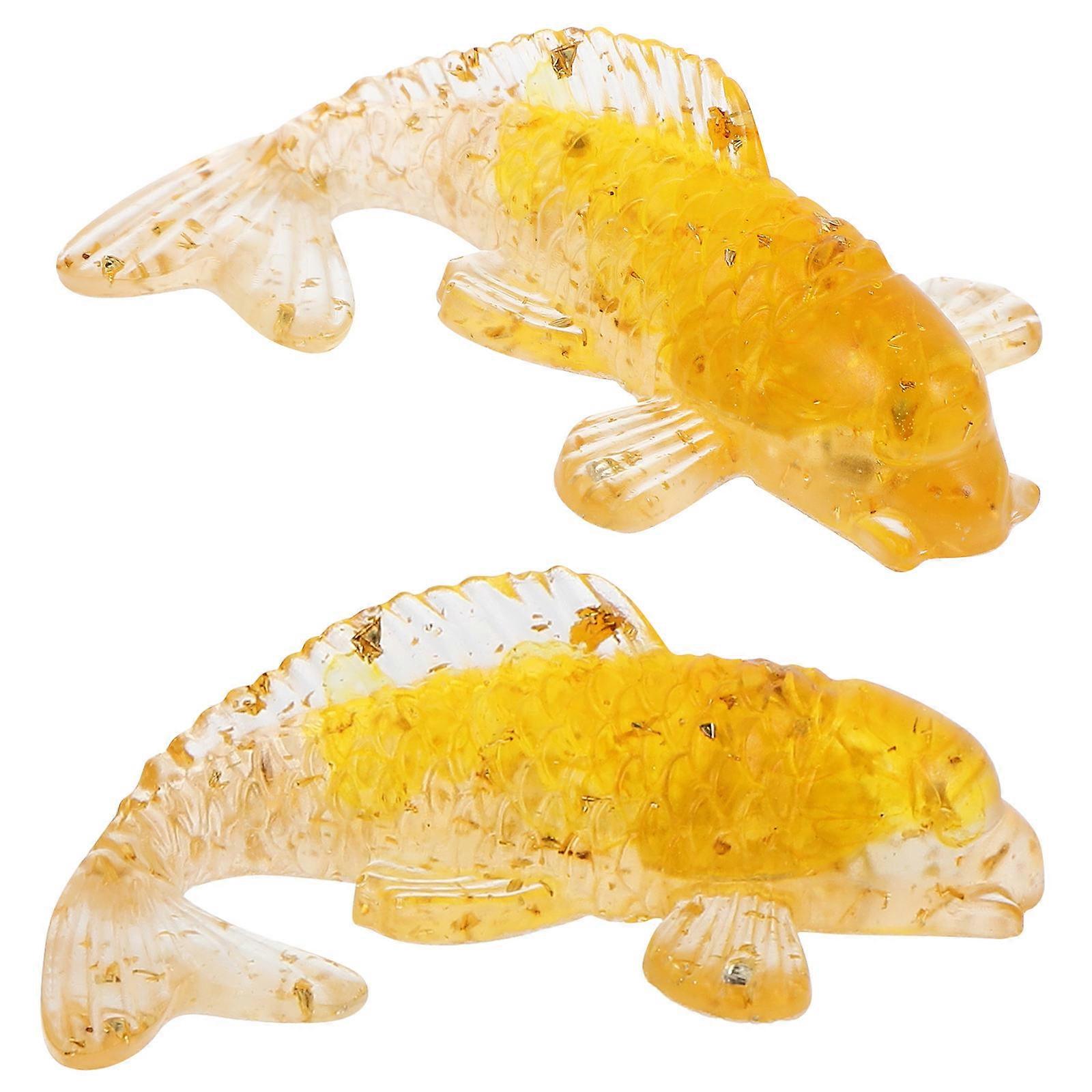Crystal Fish Figurine Desktop Decoration Fish Statue 4Pcs Pack