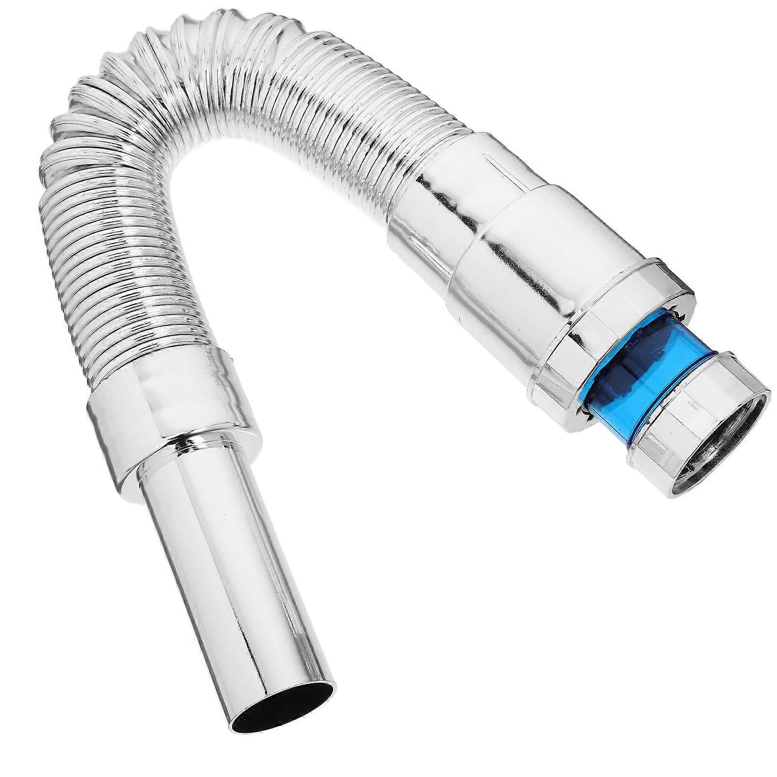 Silver Bathroom Sink Drain Pipe Kit for Odor Blocking with 5Pcs Flexible Pipes