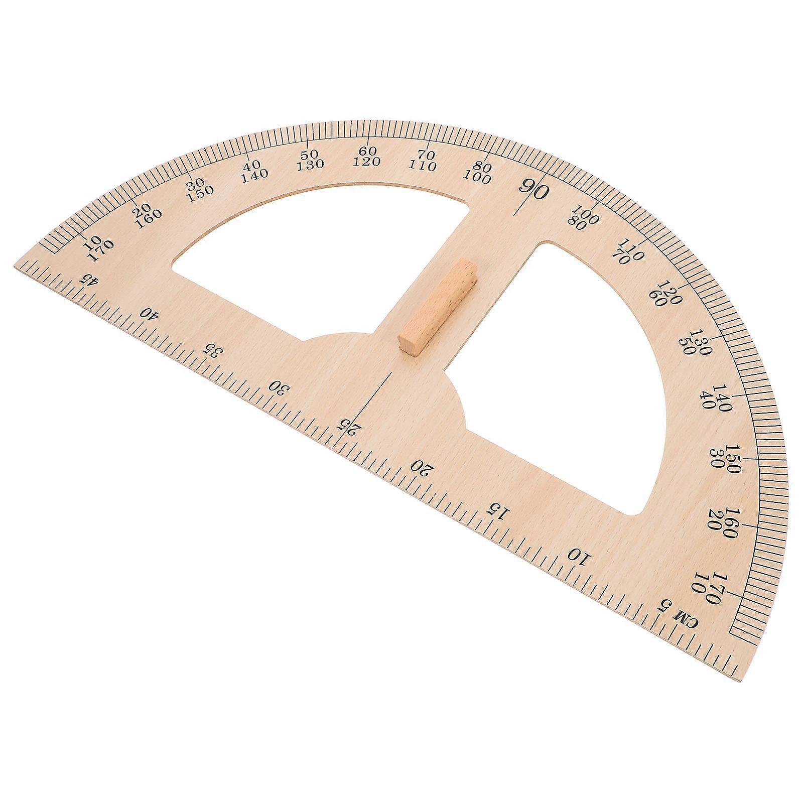 Teaching Tool Wooden Measuring Ruler for Geometry 5Pcs Set