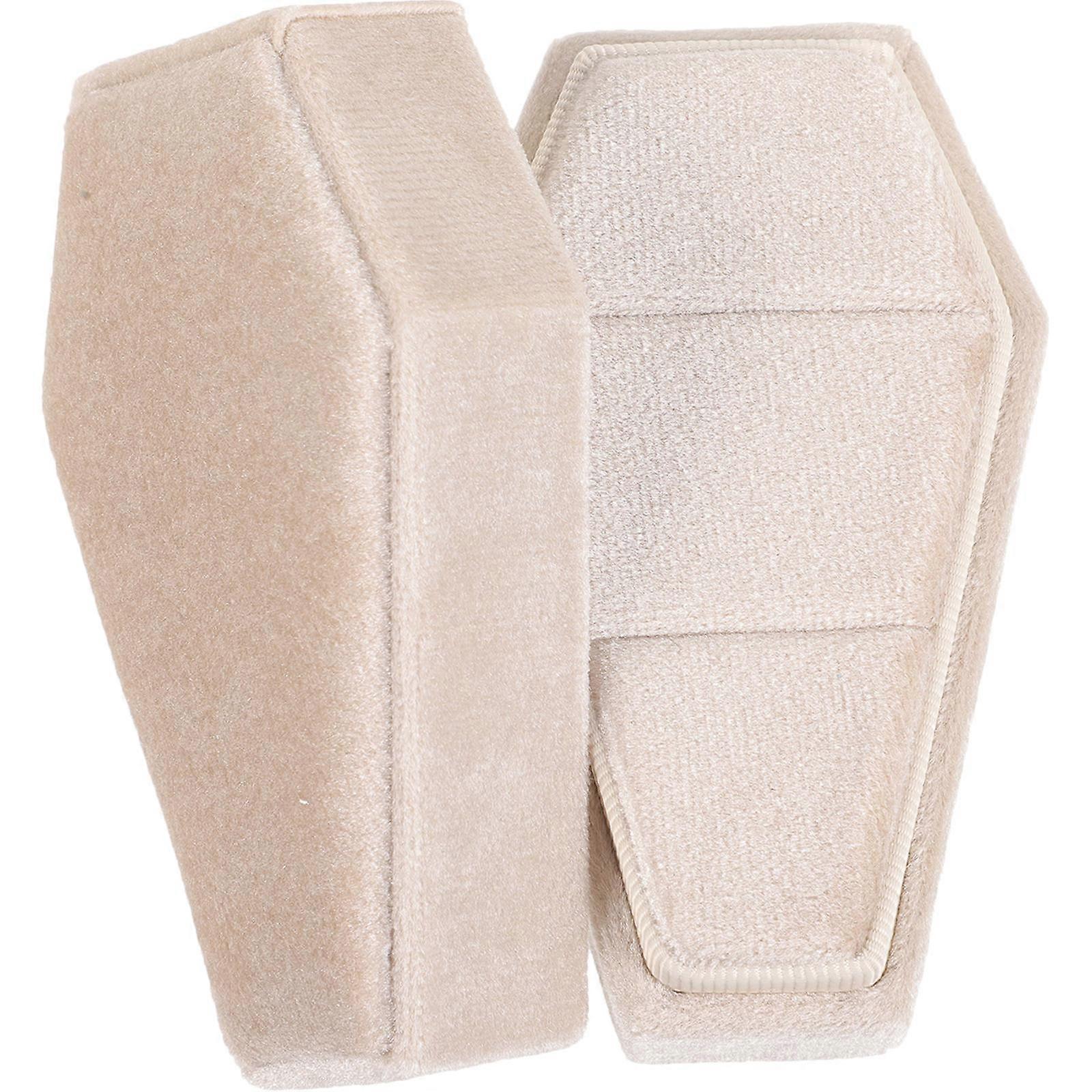 Coffin Ring Box White Coffin Shaped Case for Storage 2Pcs