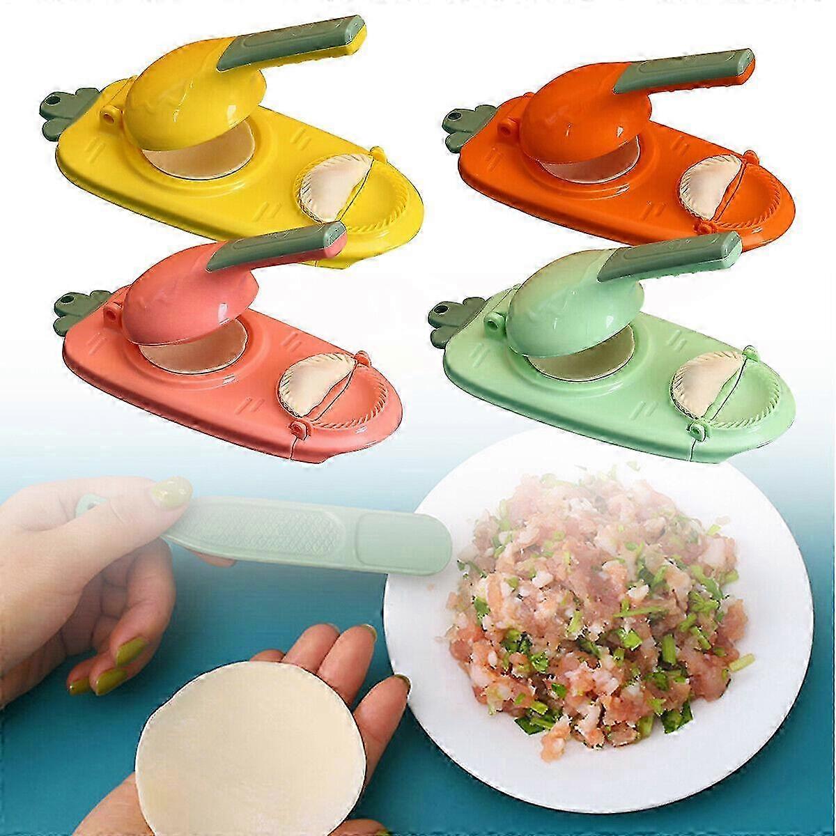 2 In 1 Dumpling Maker Kitchen Dumpling Making Tool Hand-made Press Mould Cooking--red