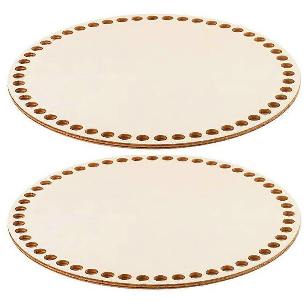 10Pcs Wood Bag Bottom Ideal For Gift Making And Weaving Projects Light Yellow Round Shape Designed For DIY Enthusiasts