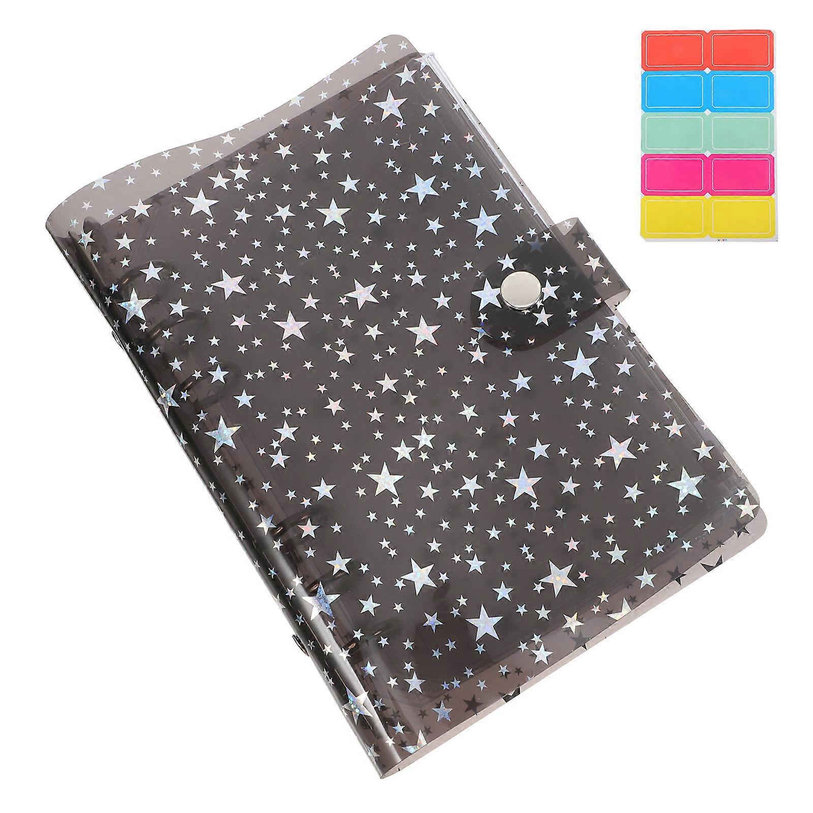 Loose Leaf Personal Planner Black Ideal For Expense Tracking And Document Management 3Set Featuring PVC Material And Stylish Design