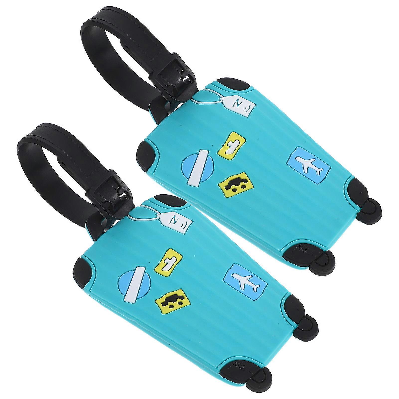 Travel Tag PVC Luggage Tags for Airport Use 4Pcs in Lake Blue